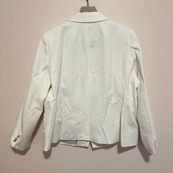 NWT J. Crew Devon Blazer in Bi-Stretch Cotton Blend in Ivory Size 20 Style BP412 - Picture 9 of 14